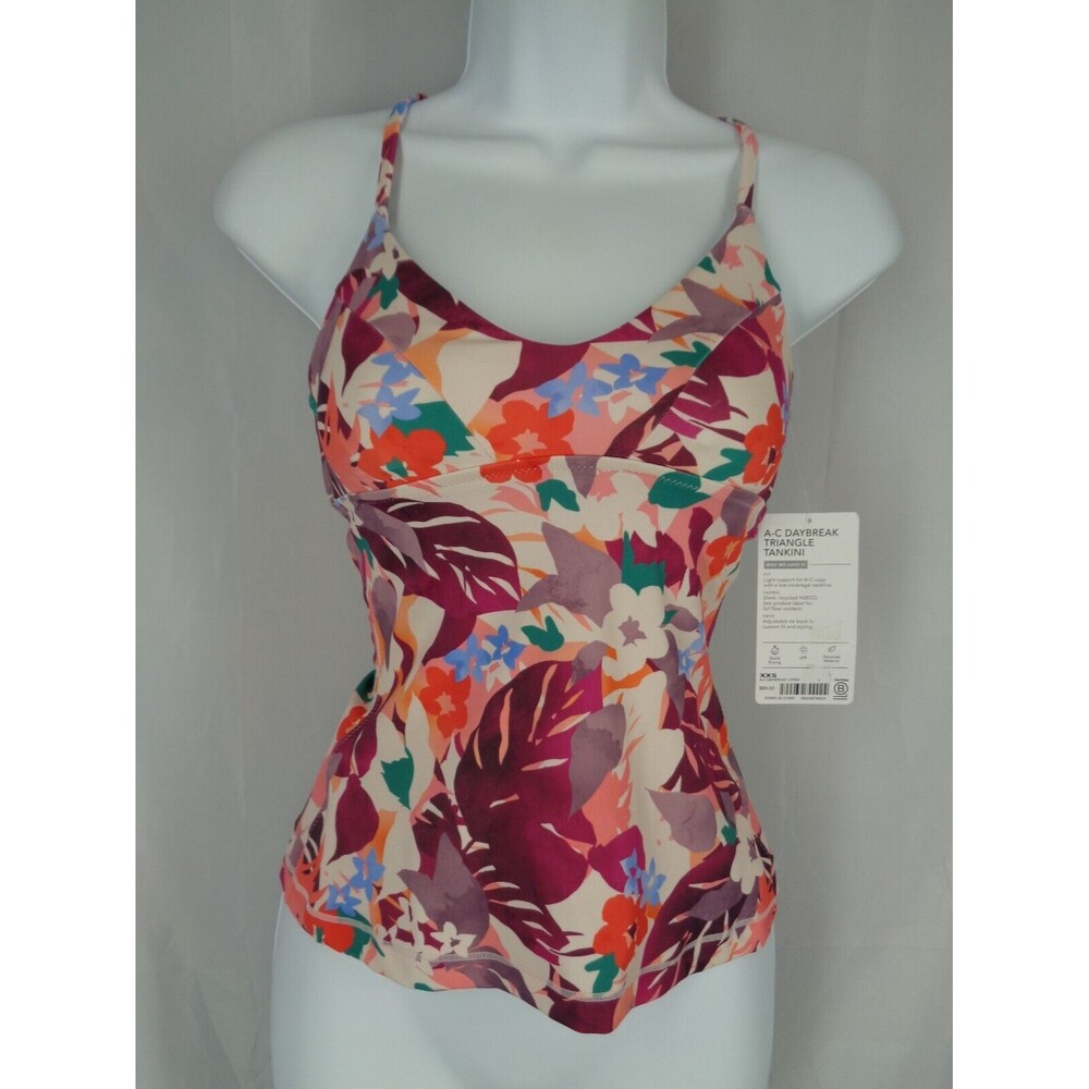 Athleta Floral Daybreak Triangle Tankini Swim Top Size XXS New